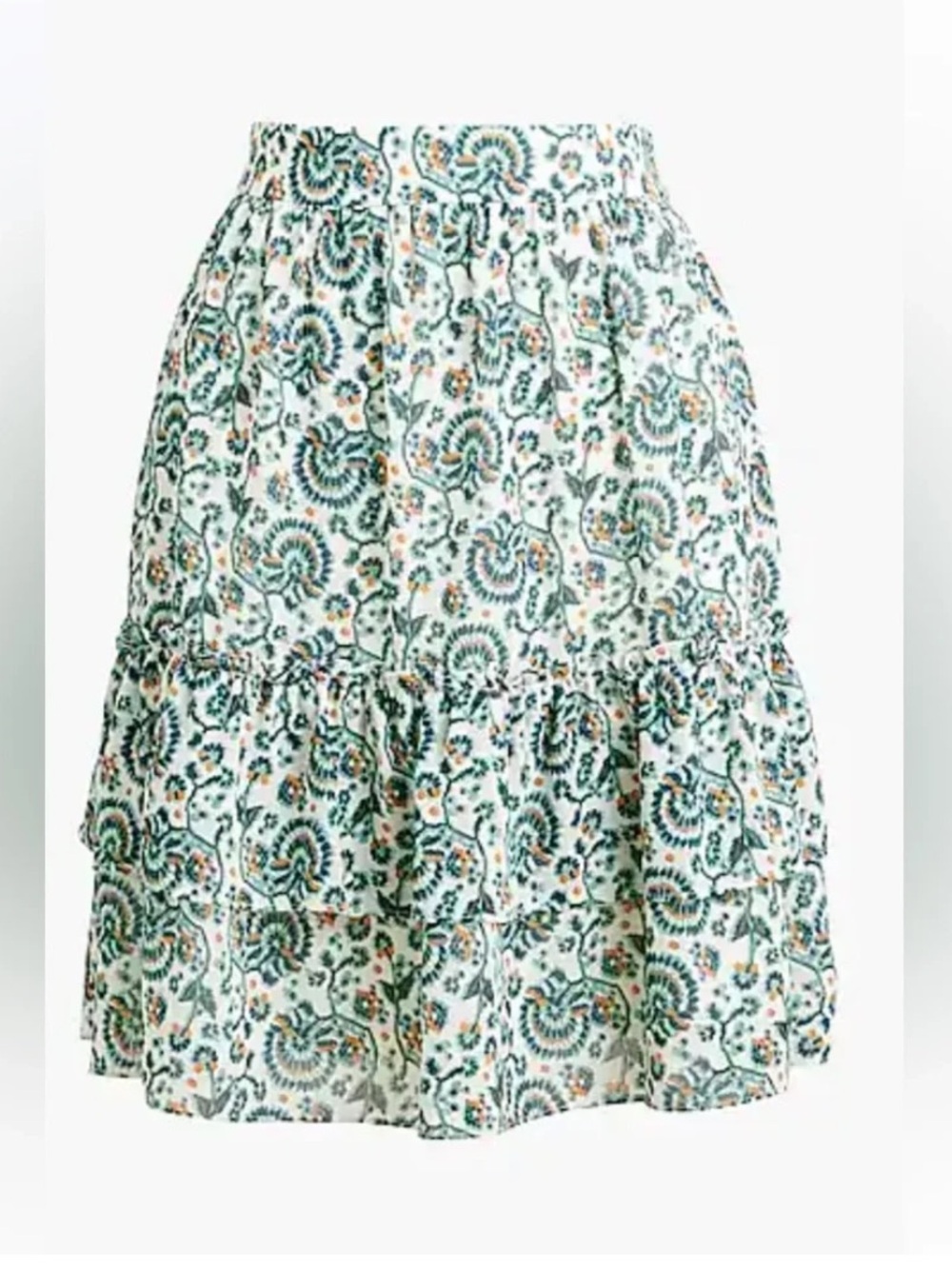 J.Crew Factory Tiered Ruffle Mini Skirt in Marine Salt Faded Pilot Size XS